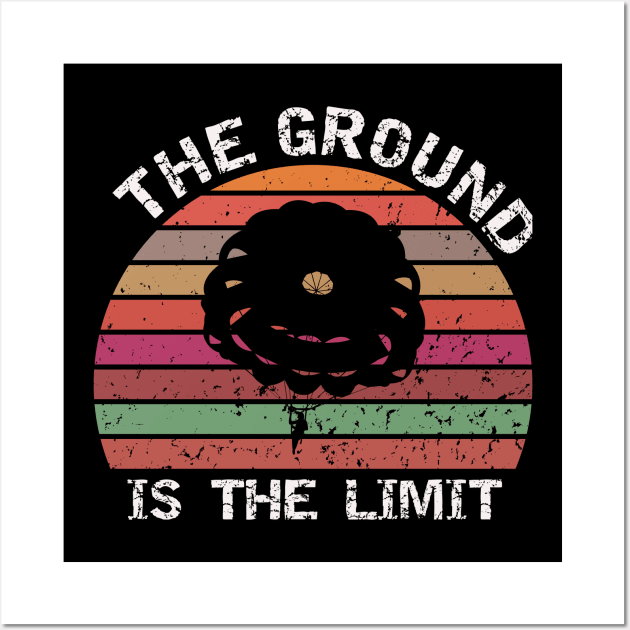 The ground is the limit - base jump retro Wall Art by BB Funny Store